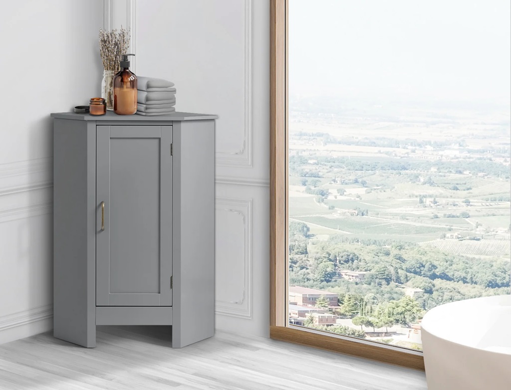 Corner Bathroom Floor Cabinets