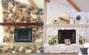 What can I do with an outdated stone fireplace