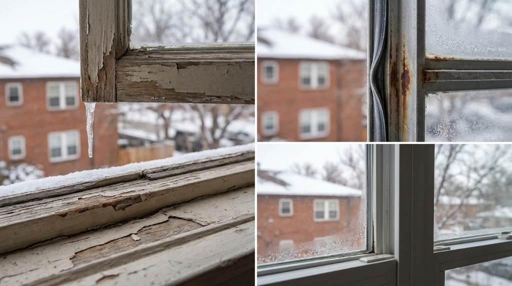 Loose window hardware causing winter frame rattle