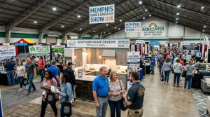 Visitors exploring exhibitor booths at the Memphis Home and Lifestyle Show 2026 inside Agricenter International Expo Center