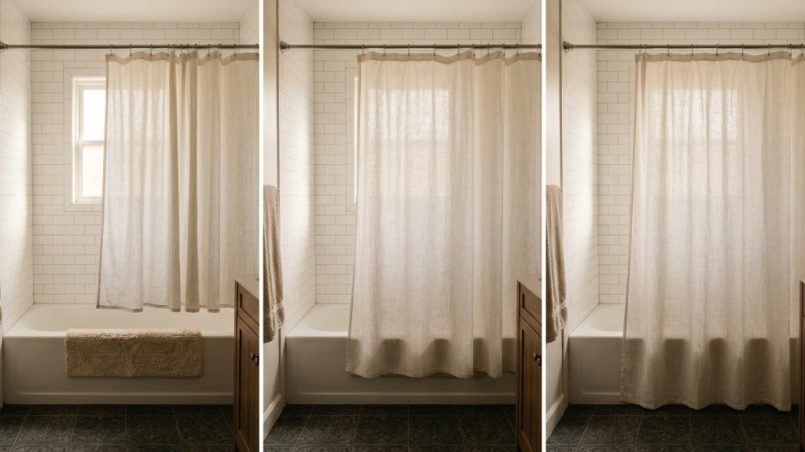 Measuring a shower curtain drop from rod to tub edge