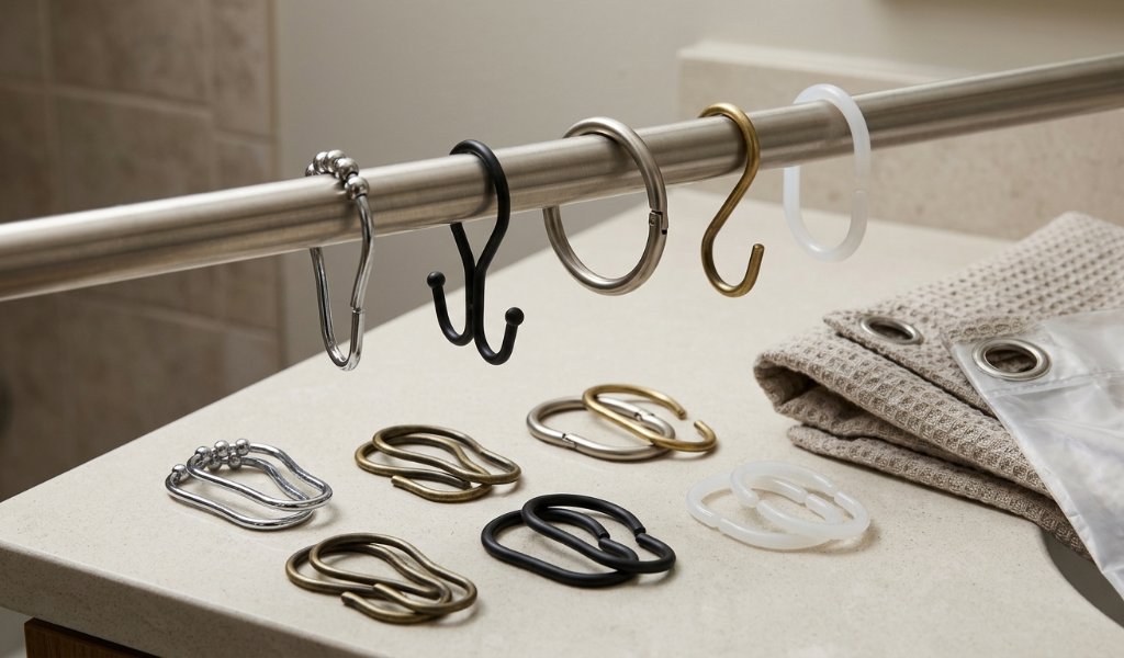 Measuring shower rod diameter before choosing curtain rings