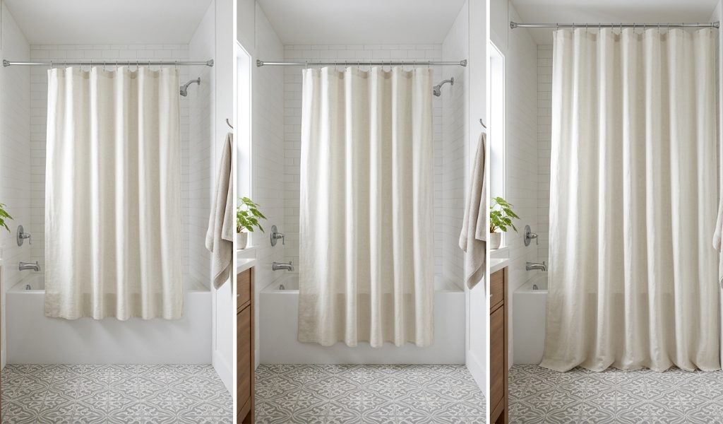 Standard shower curtain size chart for tubs and stalls